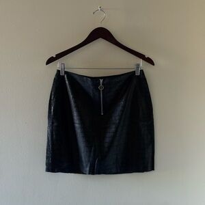 H&M Black Textured Mini Skirt